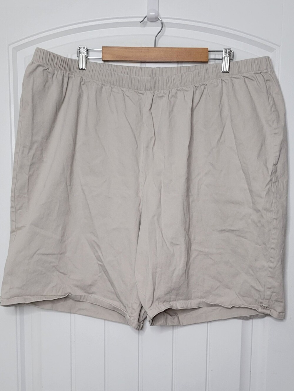 Catherines Light Beige Everyday Fit Elastic Waist Shorts